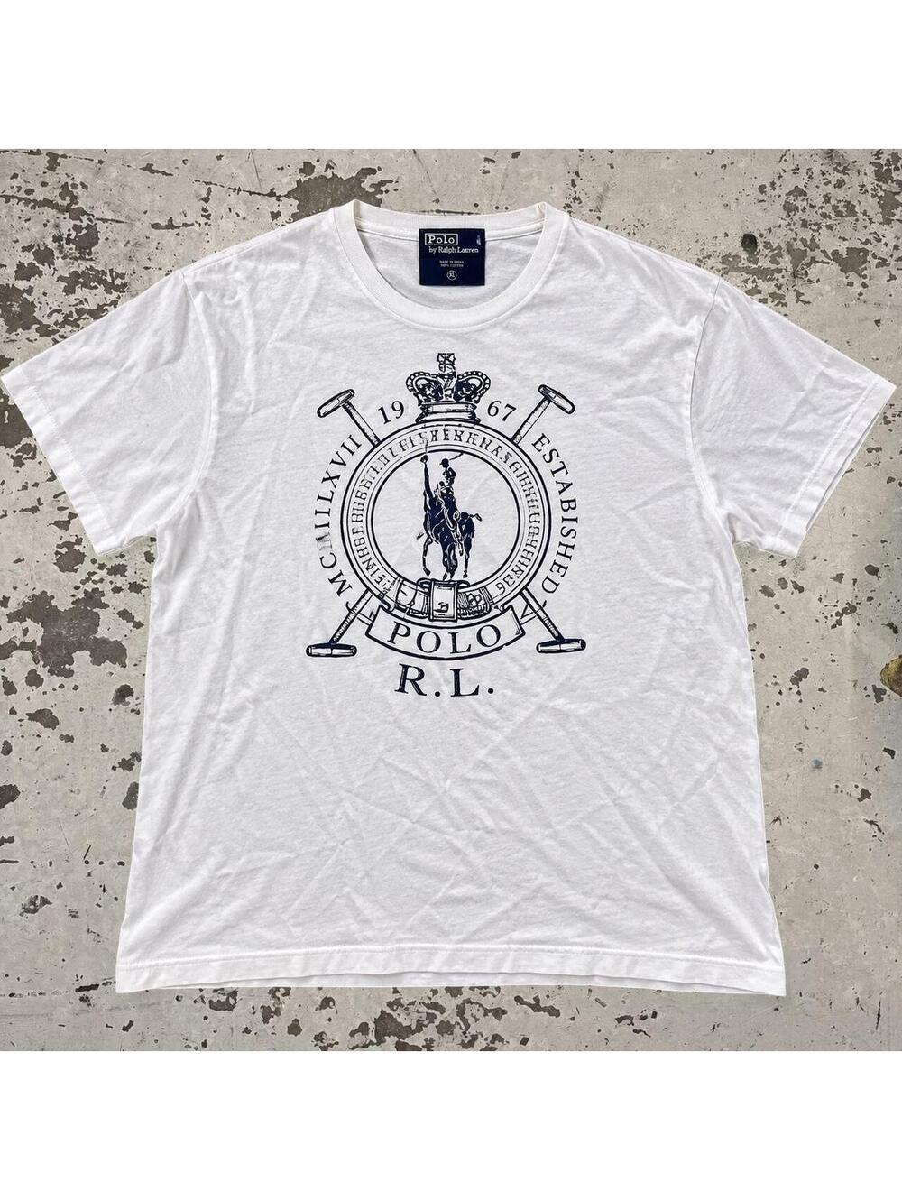 Beautiful vintage 1990s Polo Ralph Lauren white cotton polo shirt